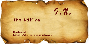 Ihm Nóra névjegykártya